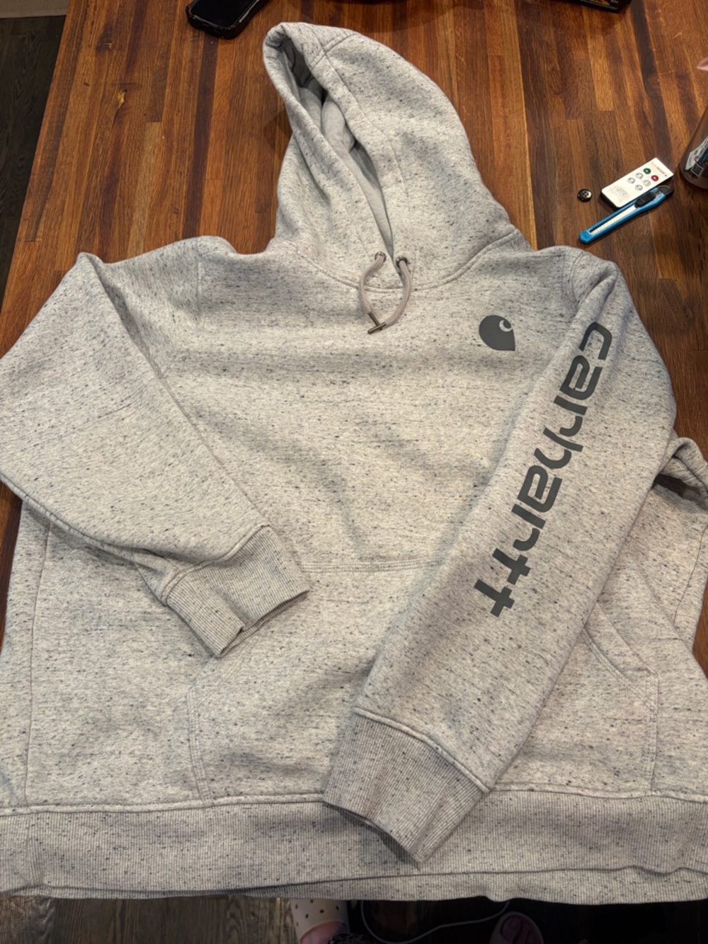 Carhartt Women’s Gray Logo Hooded Sweatshirt